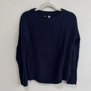 BDG Dark Blue Cable Knit Sweater